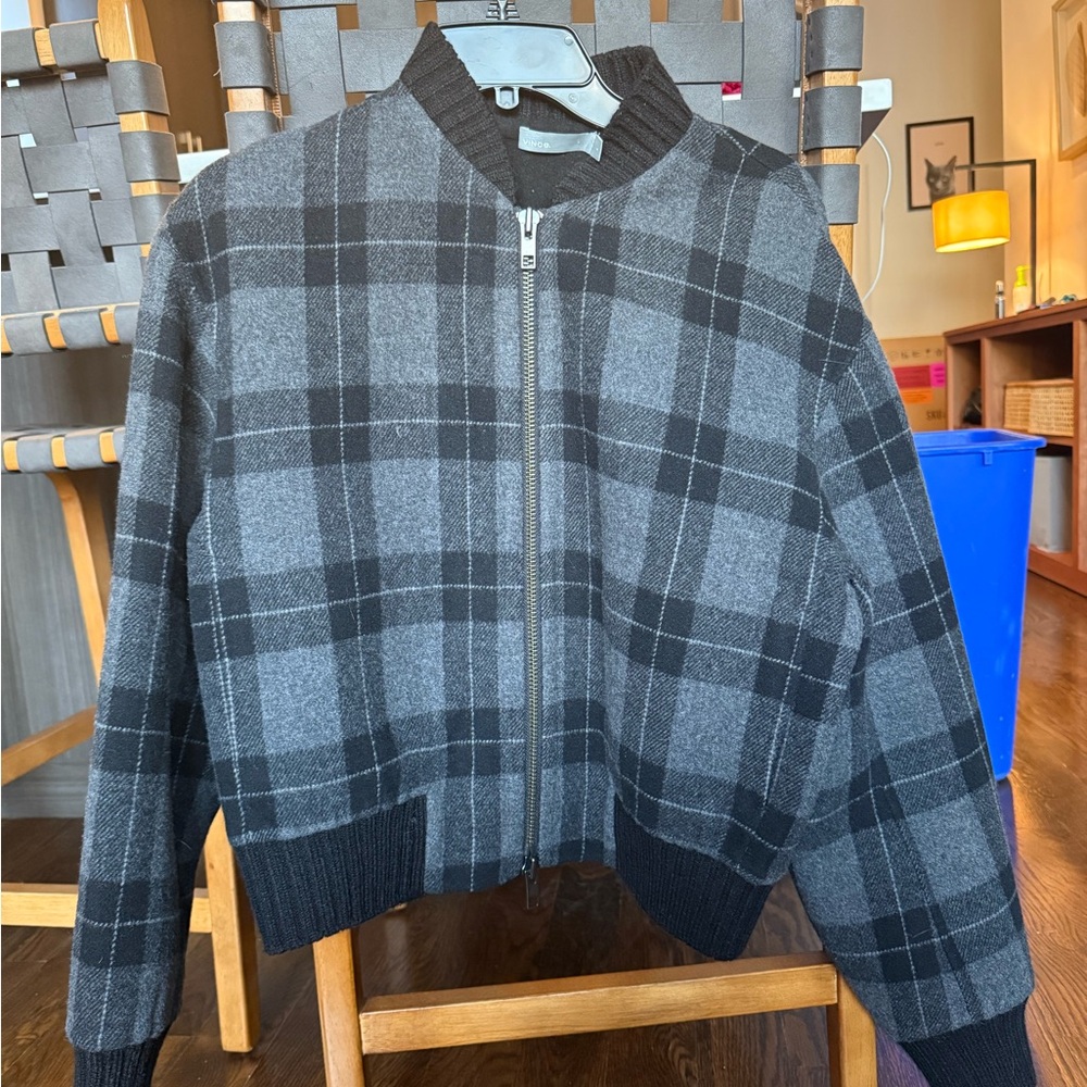 Vince Charcoal and Black Knit Jacket